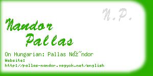 nandor pallas business card